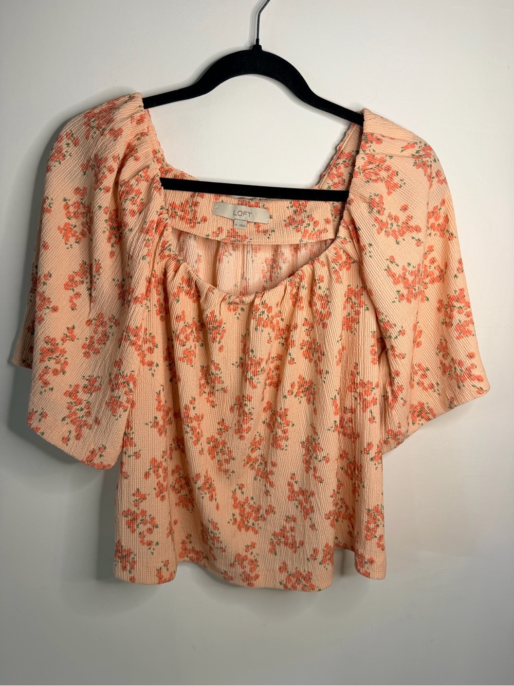 Loft peach floral off the shoulder top